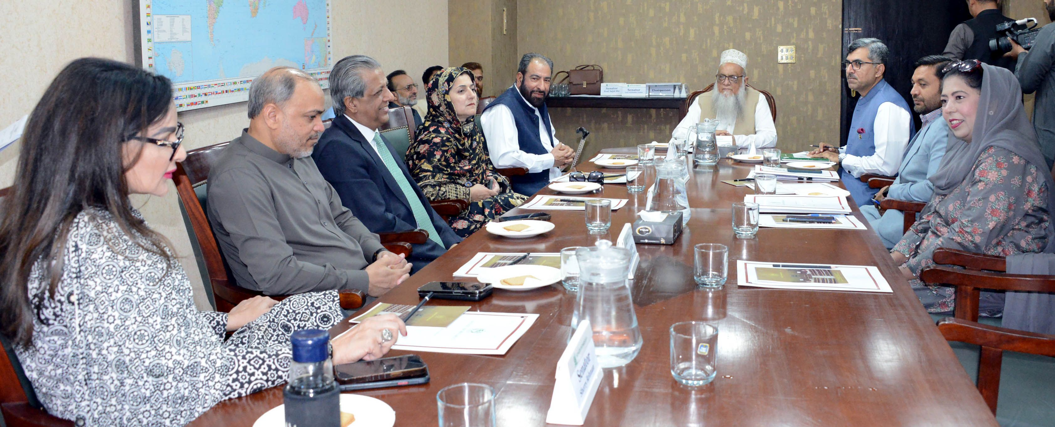 Senator Professor Sajid Mir, presiding over a Meeting of The Senate Standing Committee on Kashmir Affairs and Gilgit-Baltistan after being elected as Chairman of The Committee at Parliament House Islamabad