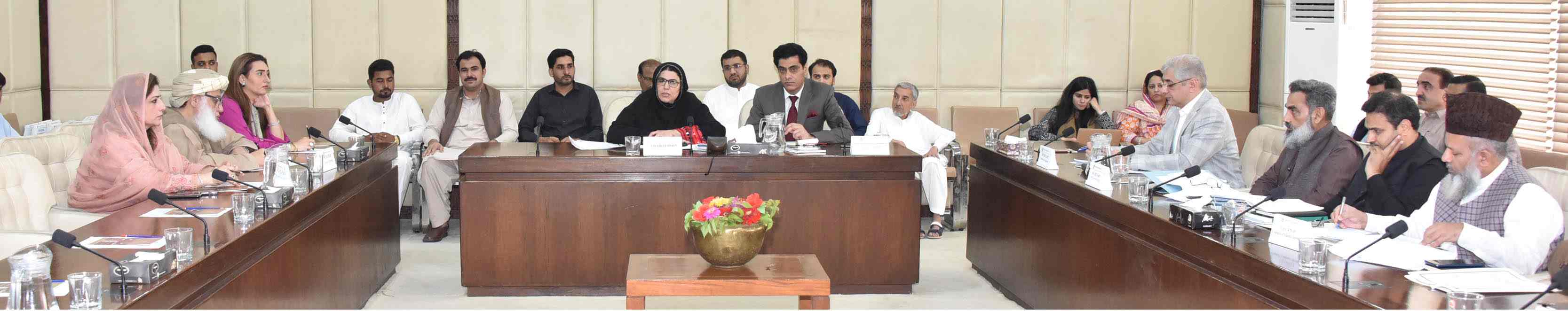 Senator Naseema Ehsan, Chairperson Senate Committee on Delegated Legislation presiding over a meeting of the Committee at Parliament House Islamabad