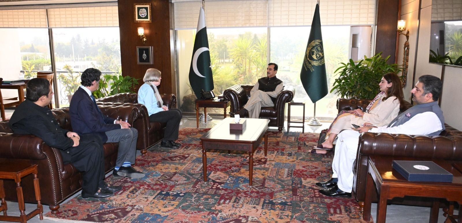 Ms. Mary Cummins, Team Leader of Mustehkam Parlimaan (MUP), called on Chairman Senate, Syed Yousaf Raza Gilani at Parliament House, Islamabad 