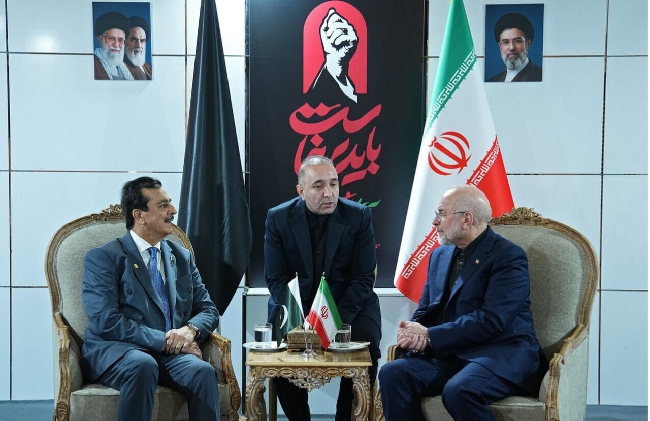 Chairman Senate, Syed Yousaf Raza Gilani in a meeting with Speaker of The Iranian Parliament Mohammad Bagher Ghalibaf in Tehran, Iran