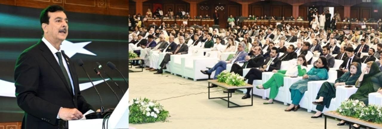 Chairman Senate, Syed Yousaf Raza Gilani, addressing the Azadi Cultural Show at the Jinnah Convention Centre, Islamabad